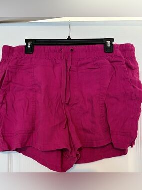 Kut from the Kloth High-Waist Drawstring Shorts - Magenta
